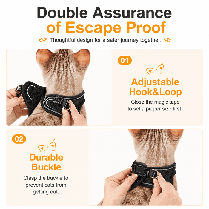 Breathable Adjustable Pet Harness & Leash Set