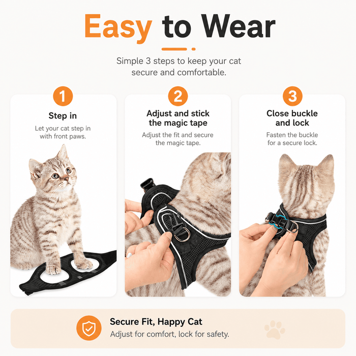 Breathable Adjustable Pet Harness & Leash Set