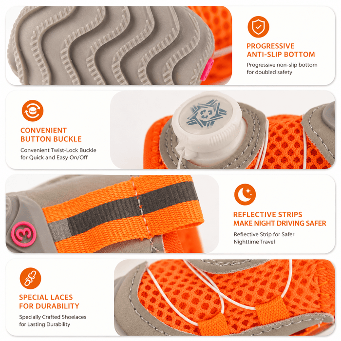 Breathable Anti-Slip Waterproof Dog Boots (4-Pack) Fursera