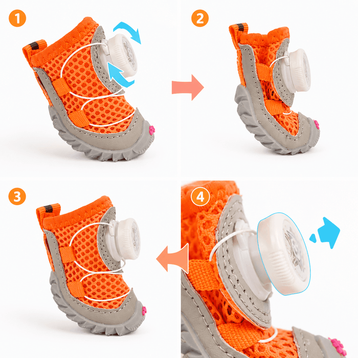 Breathable Anti-Slip Waterproof Dog Boots (4-Pack) Fursera