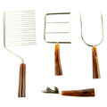 Vintage Brown Marbled Handle 4 Piece Bar Tool Ice Set