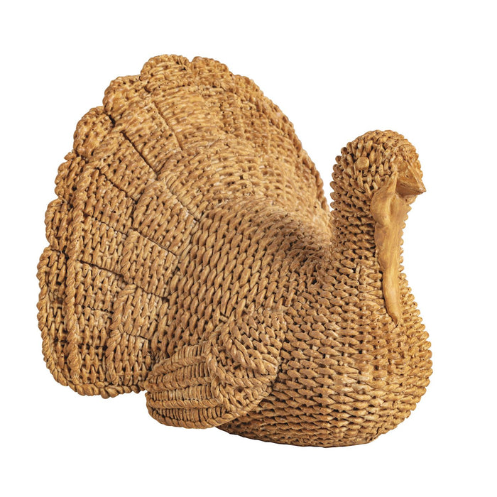 Brown Wicker Resin Turkey