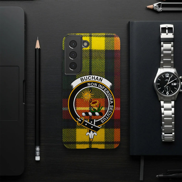 Buchan Scottish heritage phone case shown from an alternate product view