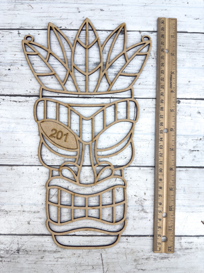 BULK Style 201 Tiki Mask Laser Cut Outline Frame Blank