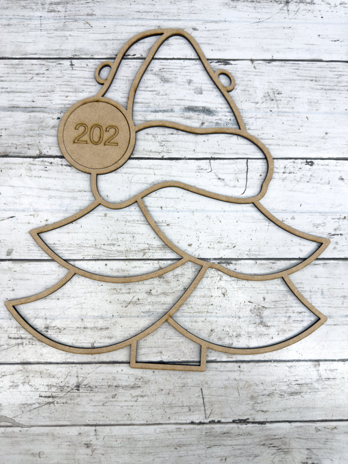 BULK Style 202 Santa Hat Tree Laser Cut Outline Frame Blank