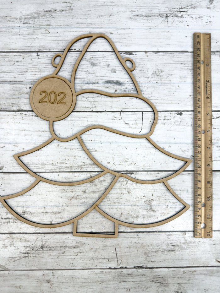 BULK Style 202 Santa Hat Tree Laser Cut Outline Frame Blank
