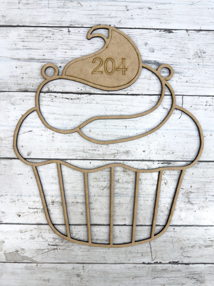 BULK Style 204 Cupcake Laser Cut Outline Frame Blank