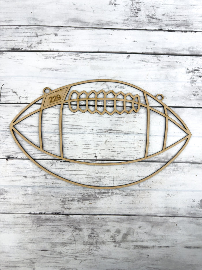 BULK Style 229 Football Laser Cut Outline Frame Blank