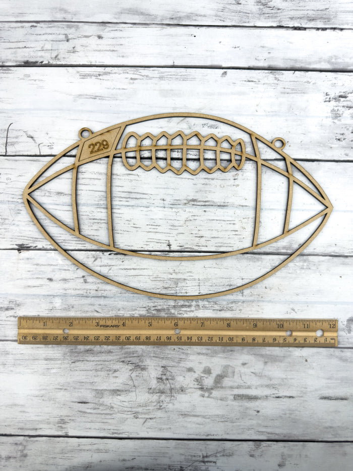 BULK Style 229 Football Laser Cut Outline Frame Blank