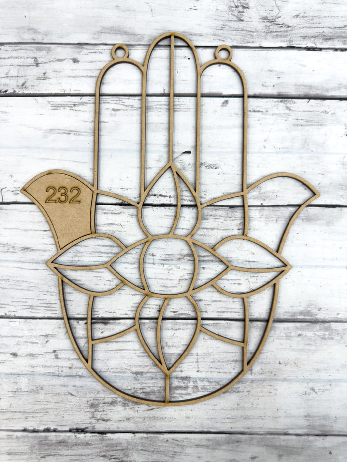 BULK Style 232 Hamsa Hand Laser Cut Outline Frame Blank