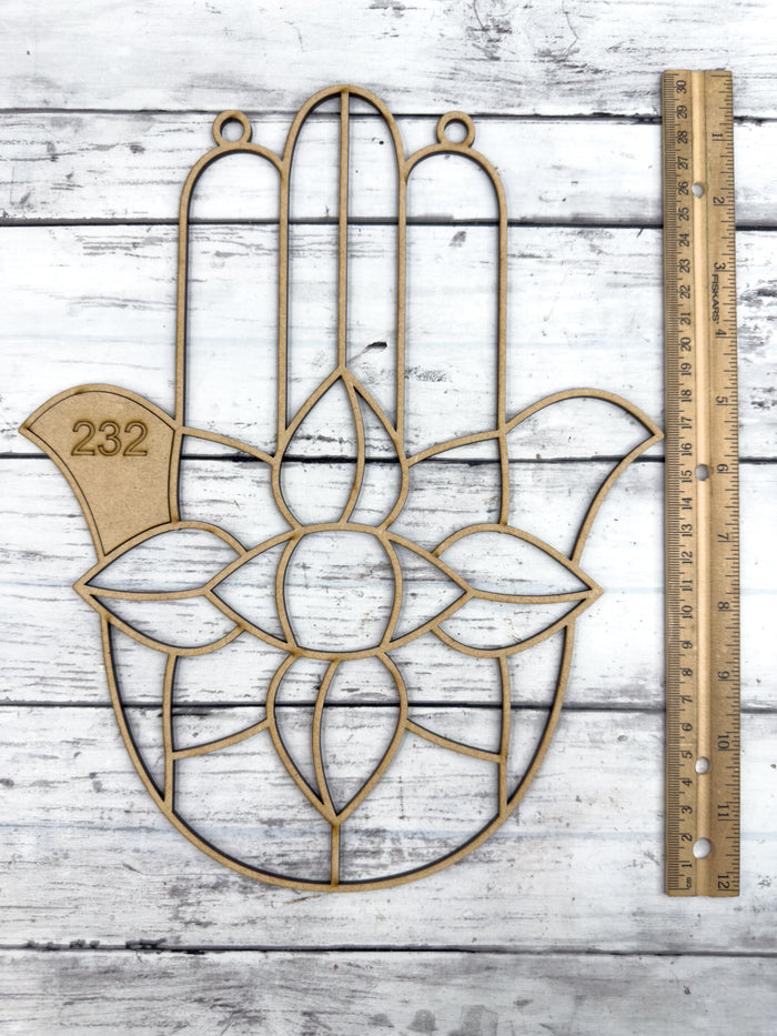 BULK Style 232 Hamsa Hand Laser Cut Outline Frame Blank