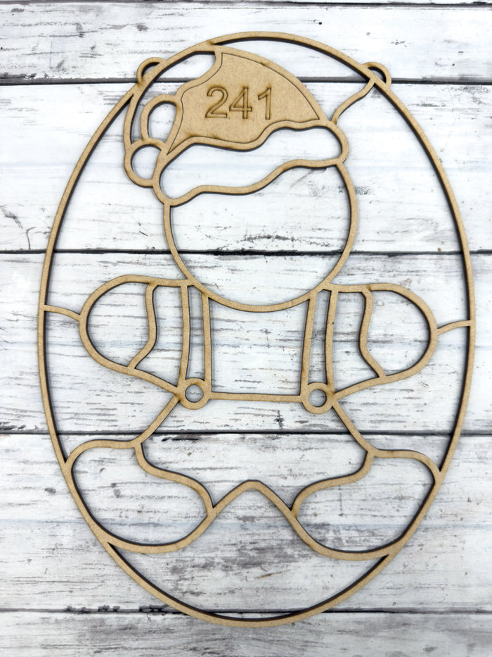 BULK Style 241 Oval Gingerbread Man Laser Cut Outline Frame Blank