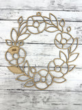 BULK Style 254 Wreath Laser Cut Outline Frame Blank