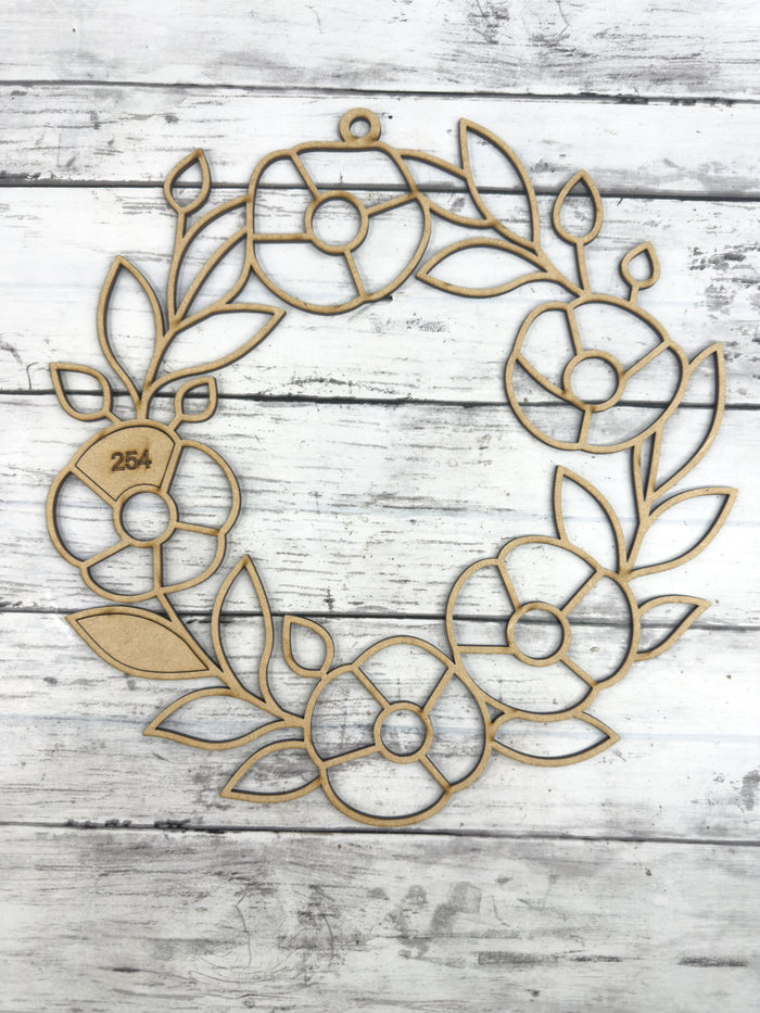 BULK Style 254 Wreath Laser Cut Outline Frame Blank