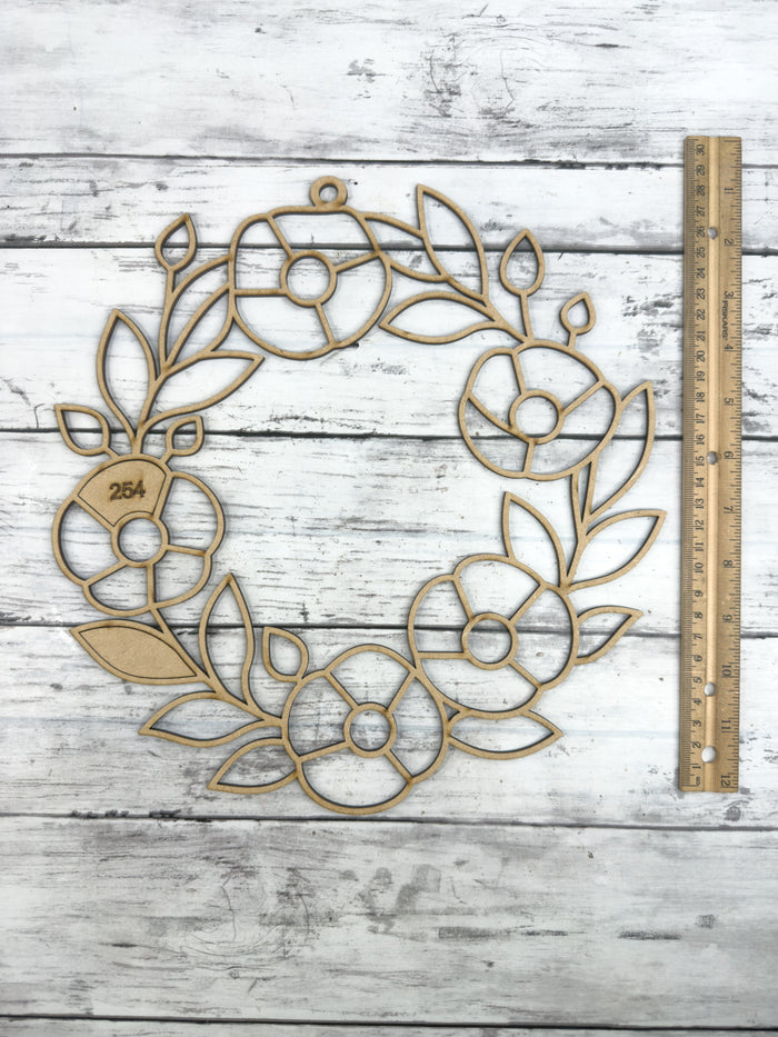 BULK Style 254 Wreath Laser Cut Outline Frame Blank