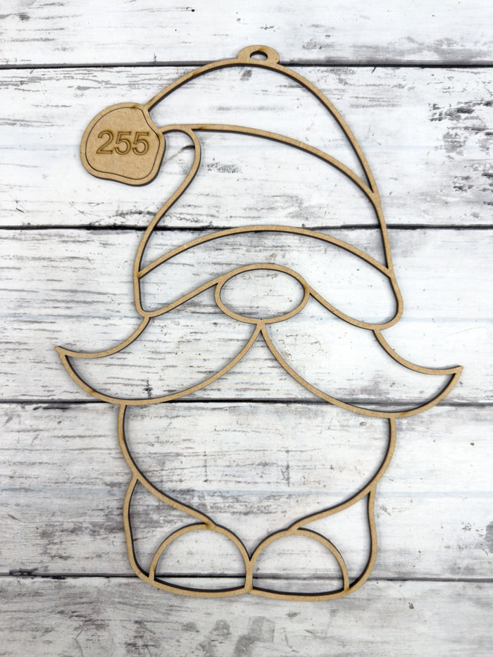 BULK Style 255 Christmas Gnome Laser Cut Outline Frame Blank