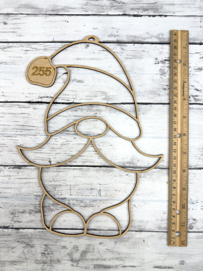 BULK Style 255 Christmas Gnome Laser Cut Outline Frame Blank