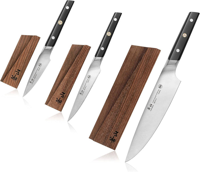 Cangshan Top Cut 3-Piece Starter Knife Set With Ash Wood Sheaths 12048936
