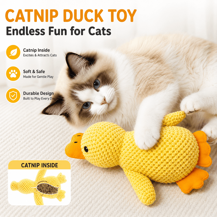 Catnip Duck Toy – Crinkle Plush Cat Toy for Kicking, Biting &amp; Interactive Play Fursera