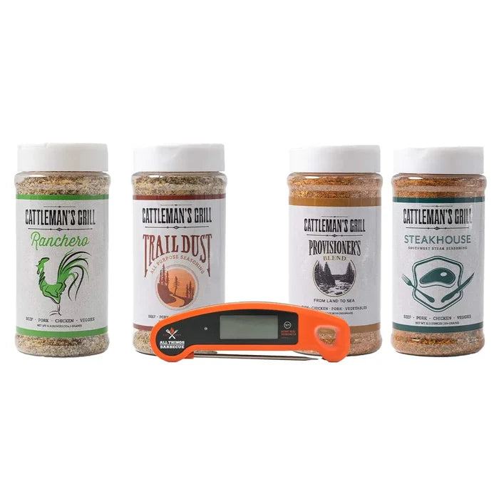 Cattleman's Cornerstone Four Rub + Thermometer Gift Set Food Gift Baskets 12043670