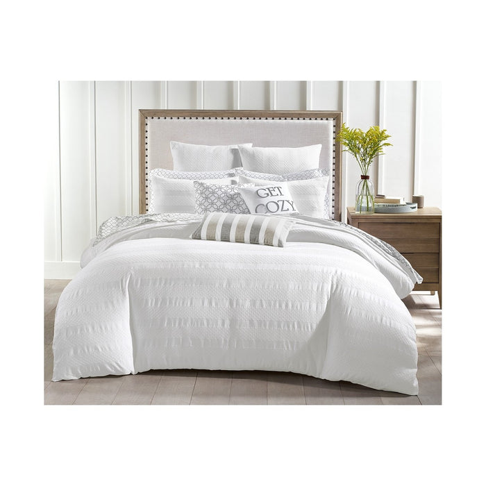 Charter Club Damask Designs Basket Stripe Cotton 2-Pc. Twin Duvet Cover Set