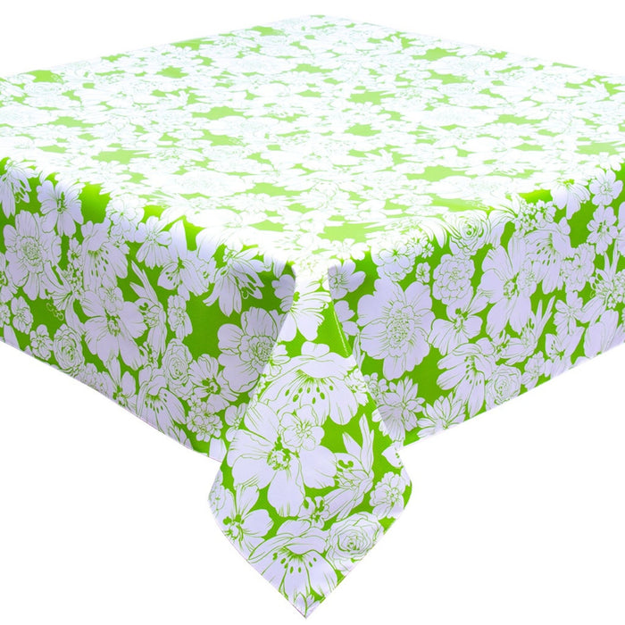 freckled sage chelsea lime green oilcloth tablecloth with a simple hem