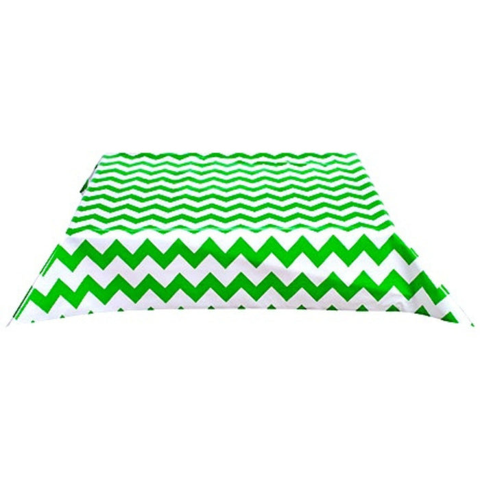 freckled sage chevron green oilcloth tablecloth with a simple hem