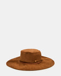 CHLOE FAUX SUEDE FLOPPY FEDORA Tiramisu Women's Hat | Steve Madden