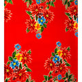 freckled sage christmas poinsettia red oilcloth swatch