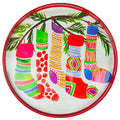 Christmas Stockings Round Lacquer Tray, The Hour Shop