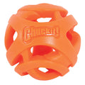 The Chuckit! Air Fetch Ball by Chuckit! is a durable, orange, hollow rubber dog ball with wide openings—ideal as a fetch toy.