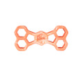 The Chuckit! Hol-ee Bone by Chuckit! is an orange, bone-shaped natural rubber dog toy featuring hexagonal cutouts and the brand name at the center. Durable and fun, this dog puzzle toy is shown on a white background.