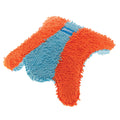 The Chuckit! Indoor Flying Squirrel by Chuckit! is a plush interactive fetch toy, X-shaped with shaggy orange and blue fabric, ideal as an indoor toy for small dogs. It features a small blue label in the center.