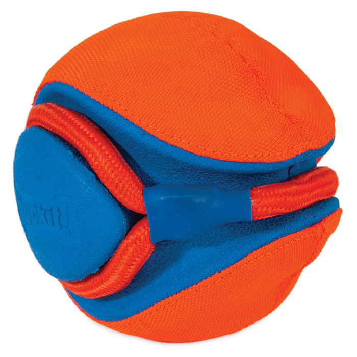 The Chuckit! Rope Fetch Dog Toy by Chuckit! features bright orange and blue colors, textured stitching, and thick ropes—ideal for tug or fetch games with active dogs.
