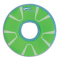 The Chuckit! Zipflight Max Glow Dog Toy is a bright green and blue circular fetch toy with a center hole, white accents, and "Chuckit! Zipflight" printed on it—perfect for high-visibility games of fetch.