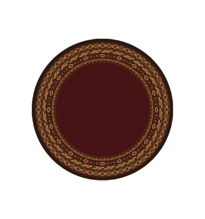 Cimarron Red 8' Round Area Rug made in the USA - Your Western Decor