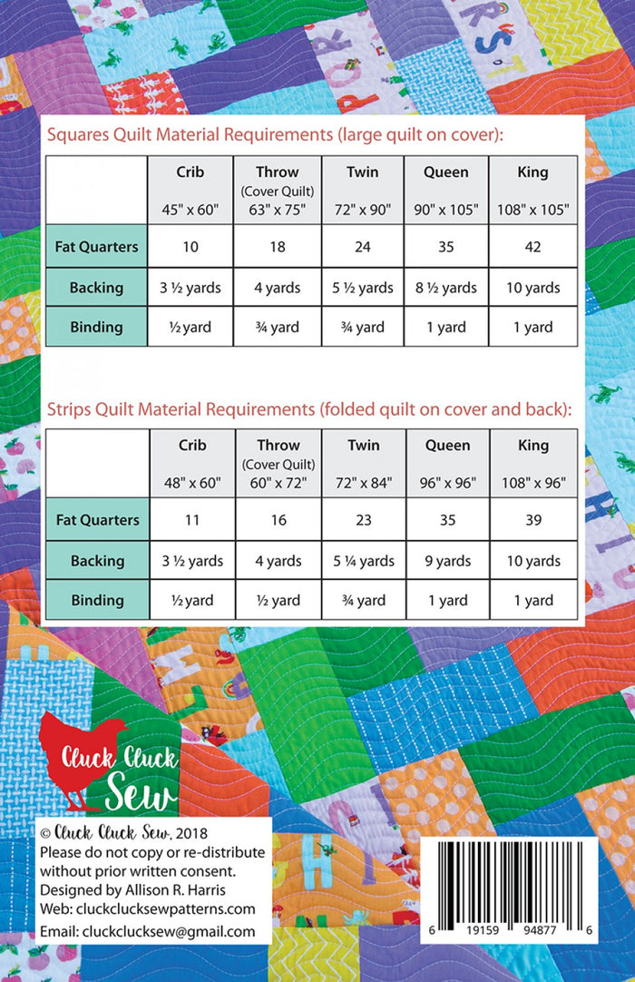 Cluck Cluck Sew - Fat Quarter Friday Quilt Pattern - CCS 177