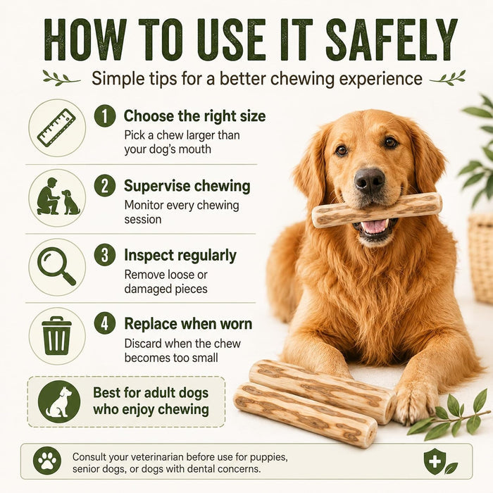 Coffee Wood Dog Chew Toy – Natural Long-Lasting Chewing Stick for Dogs Fursera