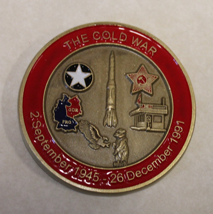 Cold War Veteran / VET Army Navy Marine Air Force Coast Guard Antique Bronze Challenge Coin  Br
