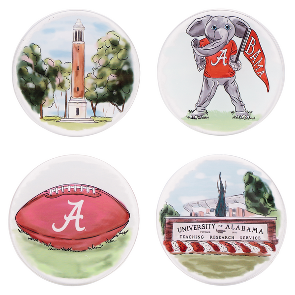 Collegiate Acrylic Coaster Set -Alabama