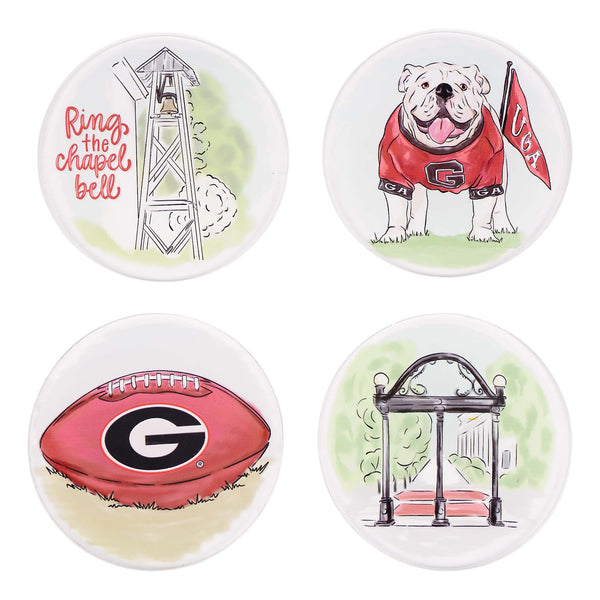 Collegiate Acrylic Coaster Set -UGA Georgia
