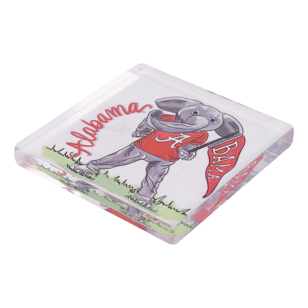 Collegiate Acrylic Napkin Weight -Alabama Mascot