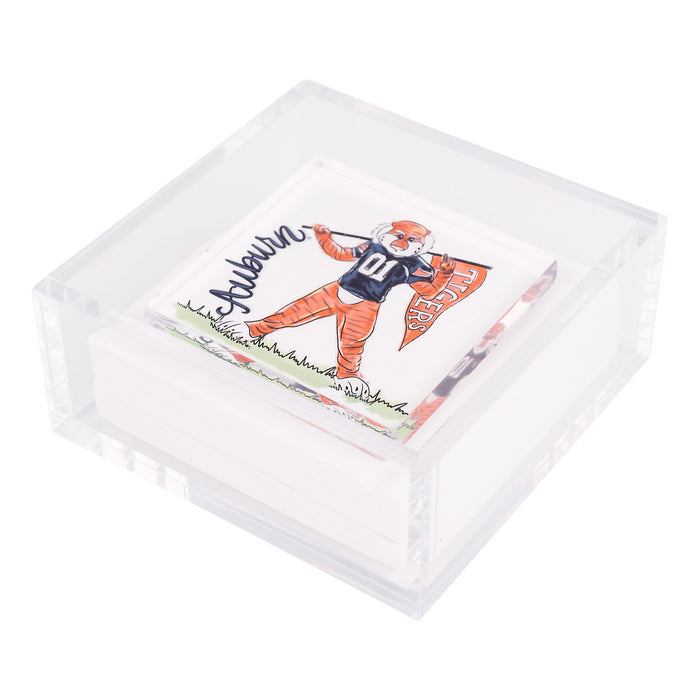Collegiate Acrylic Napkin Weight -Auburn Mascot