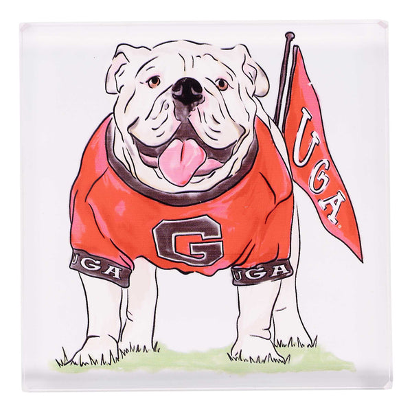 Collegiate Acrylic Napkin Weight -UGA Georgia Mascot