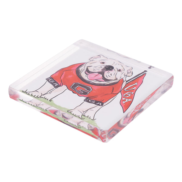 Collegiate Acrylic Napkin Weight -UGA Georgia Mascot