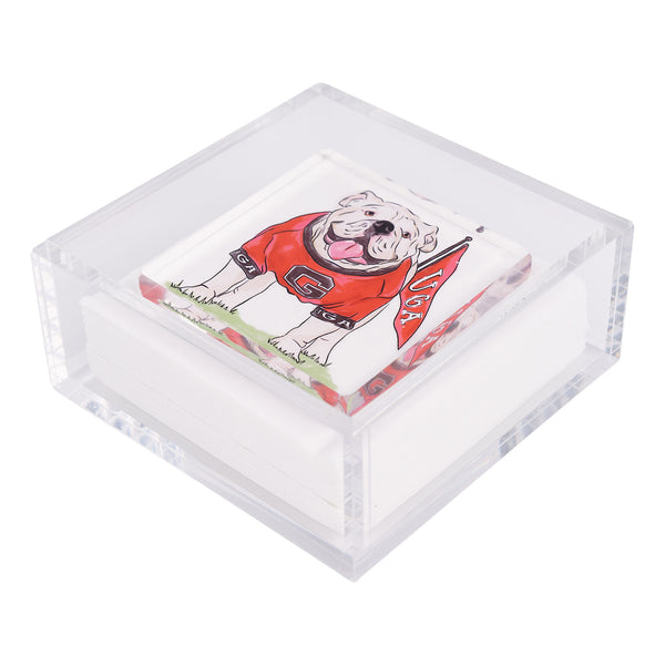 Collegiate Acrylic Napkin Weight -UGA Georgia Mascot