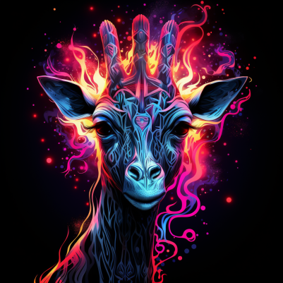 Colorful Glowing Giraffe