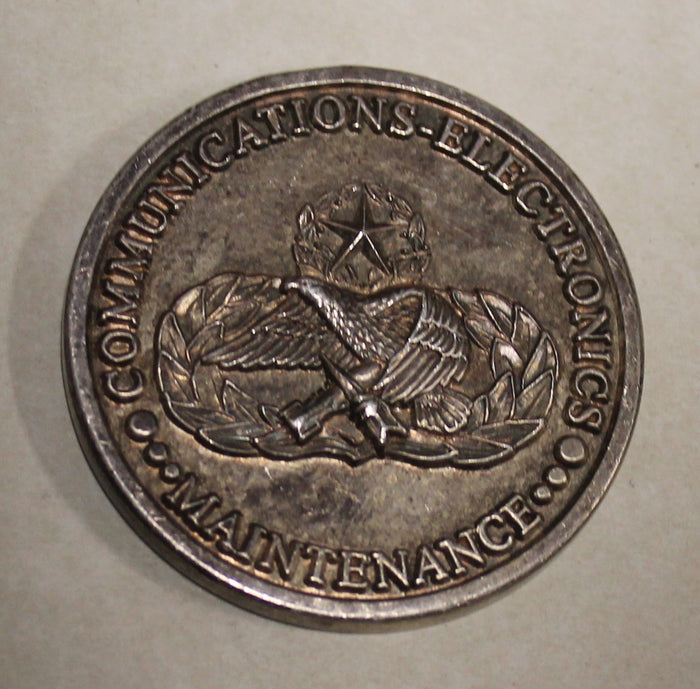 Communication Electronics Maintenance Master Badge USAF Global Comm Silver Air Force Challenge Coin