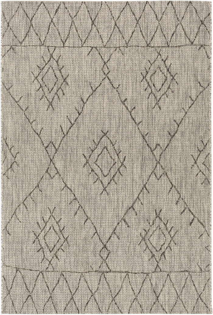 Contemporary Beige, Black and Charcoal Multi Size Outdoor Area Rug - The Rug Decor
