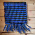 Cotton Scarf Tassel Trim / Blue/Black / One size